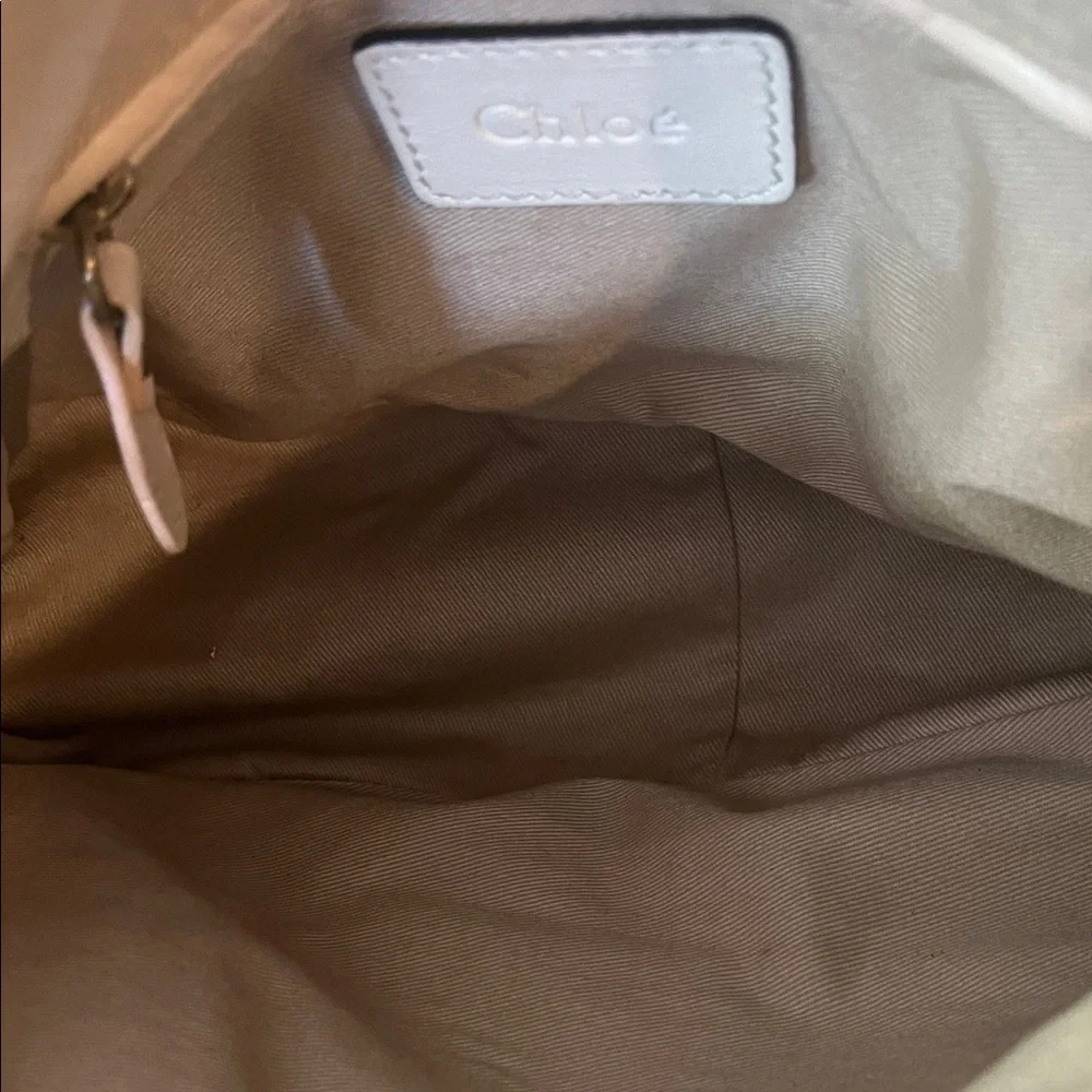 Chloe White Satchel with Gold Accents - Picture 16 of 17